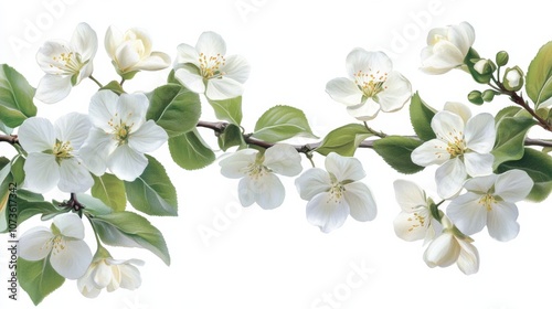 Blossoming White Flower Branch