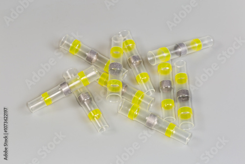 Heat shrink tubes for joint, soldering and insulating electrical wires photo