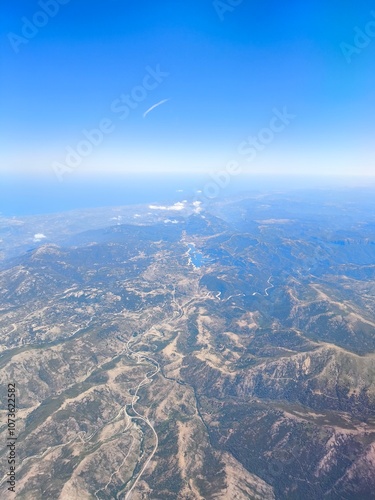 mountain landscape photographed from the air