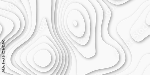 Abstract luxury white modern 3d papercut background. Minimal abstract vector wave carve diamond topography line circle creative topography map circle and wave line smooth multilayer pattern. papercut.