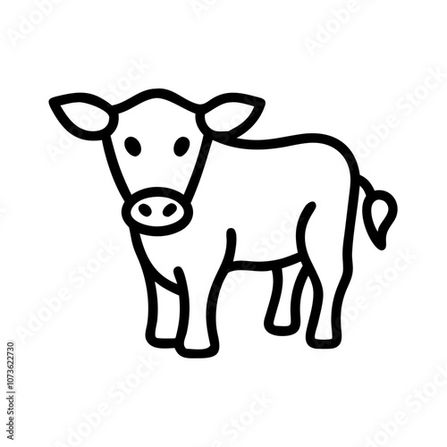 Calf and Bull Icon, Black