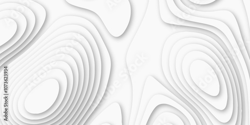 Abstract luxury white modern 3d papercut background. Minimal abstract vector wave carve diamond topography line circle creative topography map circle and wave line smooth multilayer pattern. papercut.
