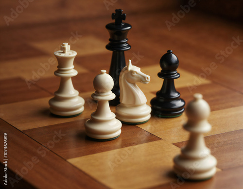 chess pieces on the board