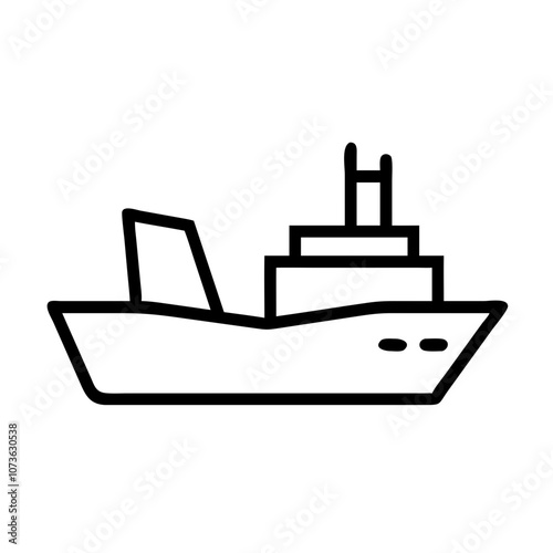 Ship, Vessel, Container Ship, Tanker Icon, Black, 