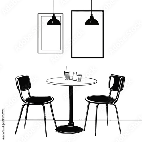 Cafe interior illustration