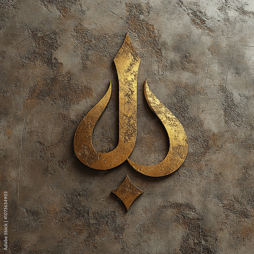 A stylized golden abstract design on a grunge background. A stylized golden abstract design on a grunge background.
