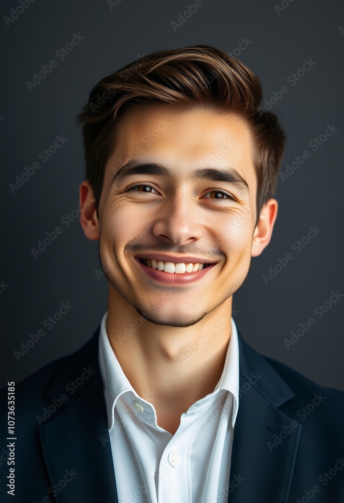 Happy Young Businessman Smiling Portrait Professional Success Confidence and Success Happy Young Businessman Smiling Portrait Professional Success Confidence and Success