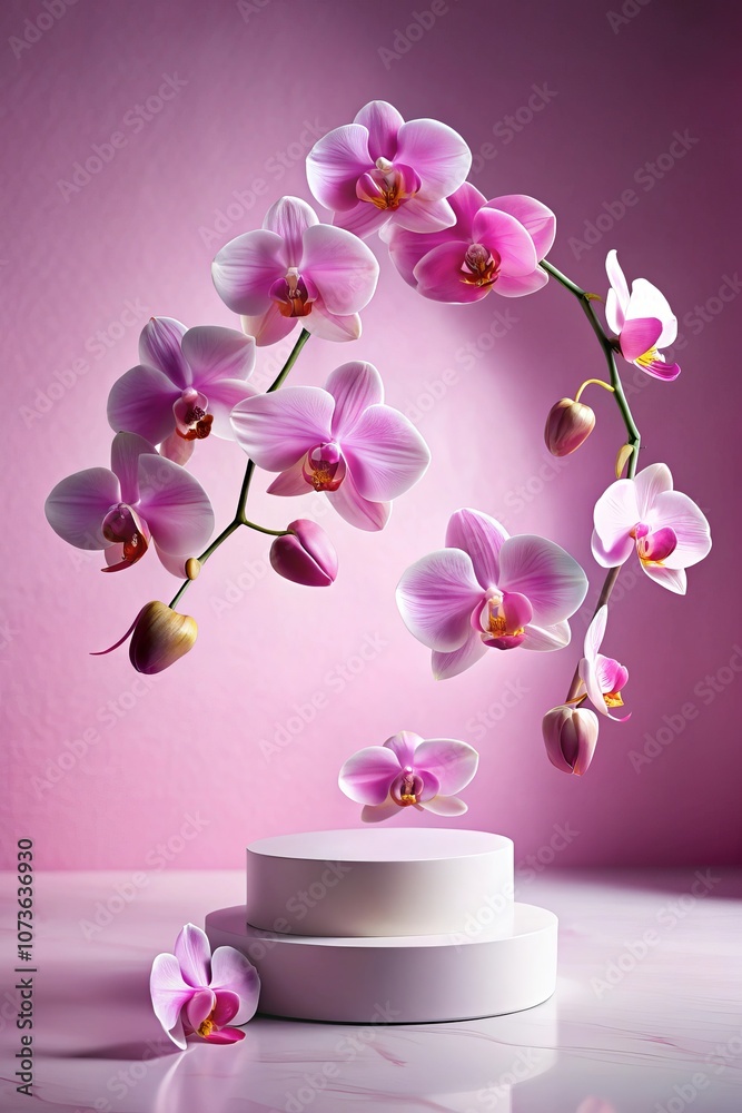 flower Product display 3d podium background flower Product display 3d podium background