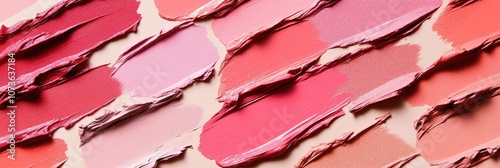 Colorful Assortment of Lipstick Textures on Nude Background