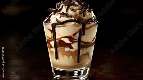 Mudslide cocktail with ice cream photo