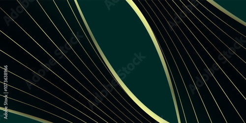 Green and Gold Luxury Background. Modern Classic Premium Design Template. Beautiful Marriage Invitation