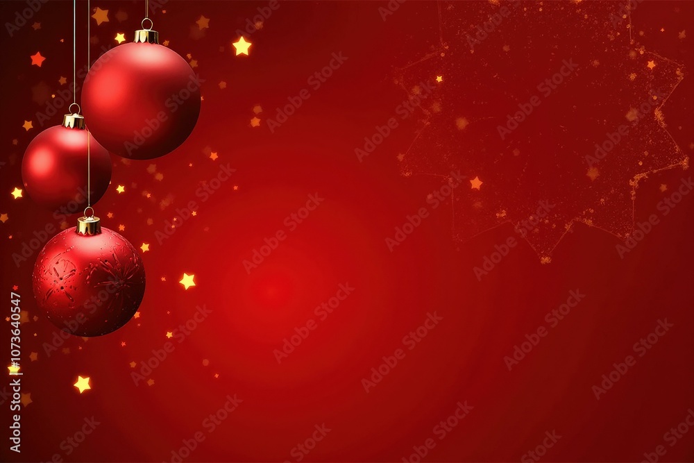 Vibrant Red Christmas Baubles Background for Festive Holiday Cards and Decorations Vibrant Red Christmas Baubles Background for Festive Holiday Cards and Decorations