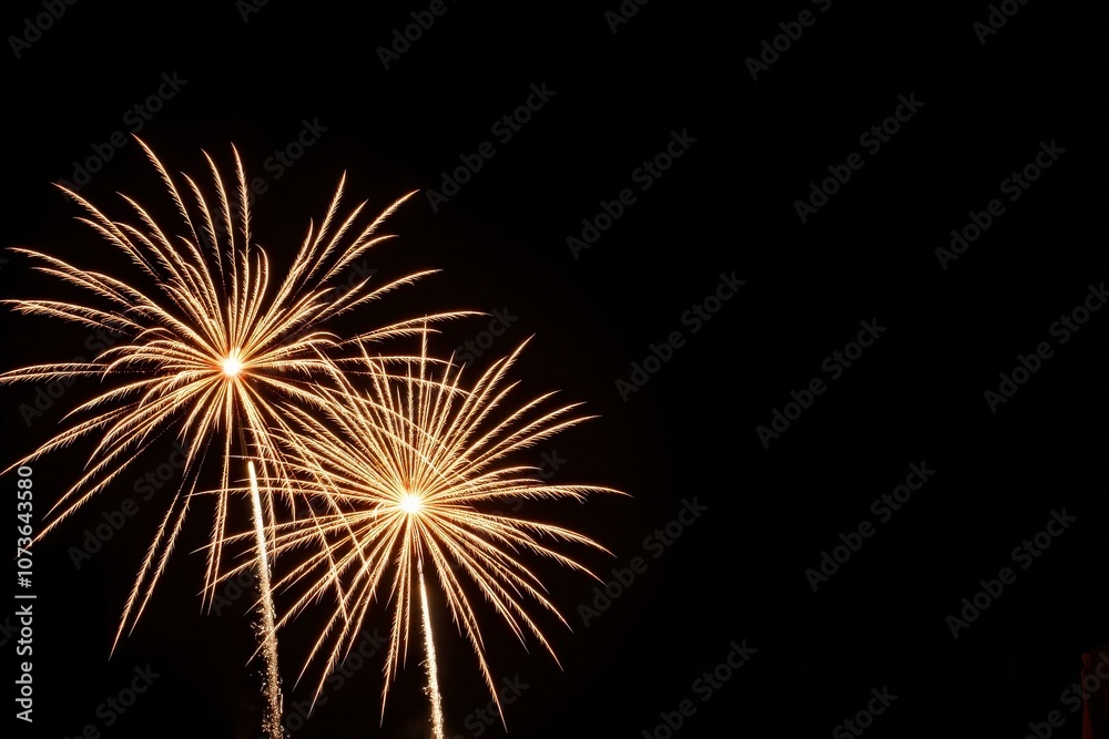 Stunning Night Sky Illuminated by Golden Fireworks Bursting with Celebratory Splendor, Perfect for Greeting Cards and Wall Art Stunning Night Sky Illuminated by Golden Fireworks Bursting with Celebratory Splendor, Perfect for Greeting Cards and Wall Art