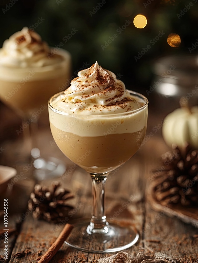 Pumpkin spice milkshake cocktail with ice cream Pumpkin spice milkshake cocktail with ice cream