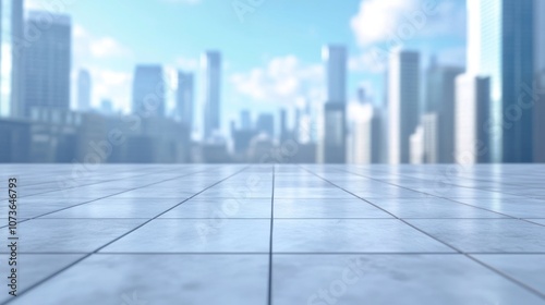 Cityscape with Marble Floor