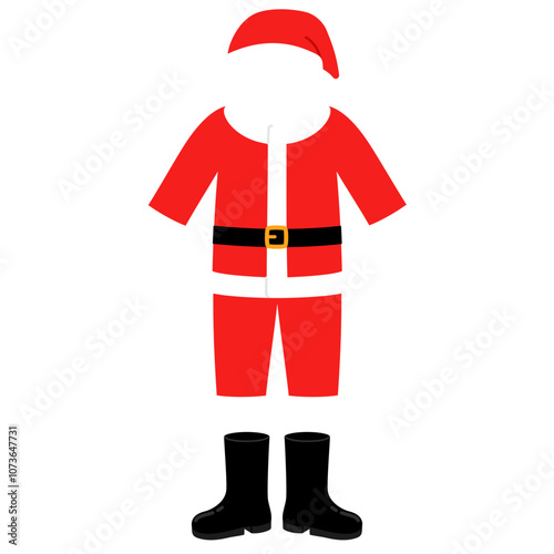 Fancy Santa Claus Clothing with Hat, Top,  Bottom and Boots illustration