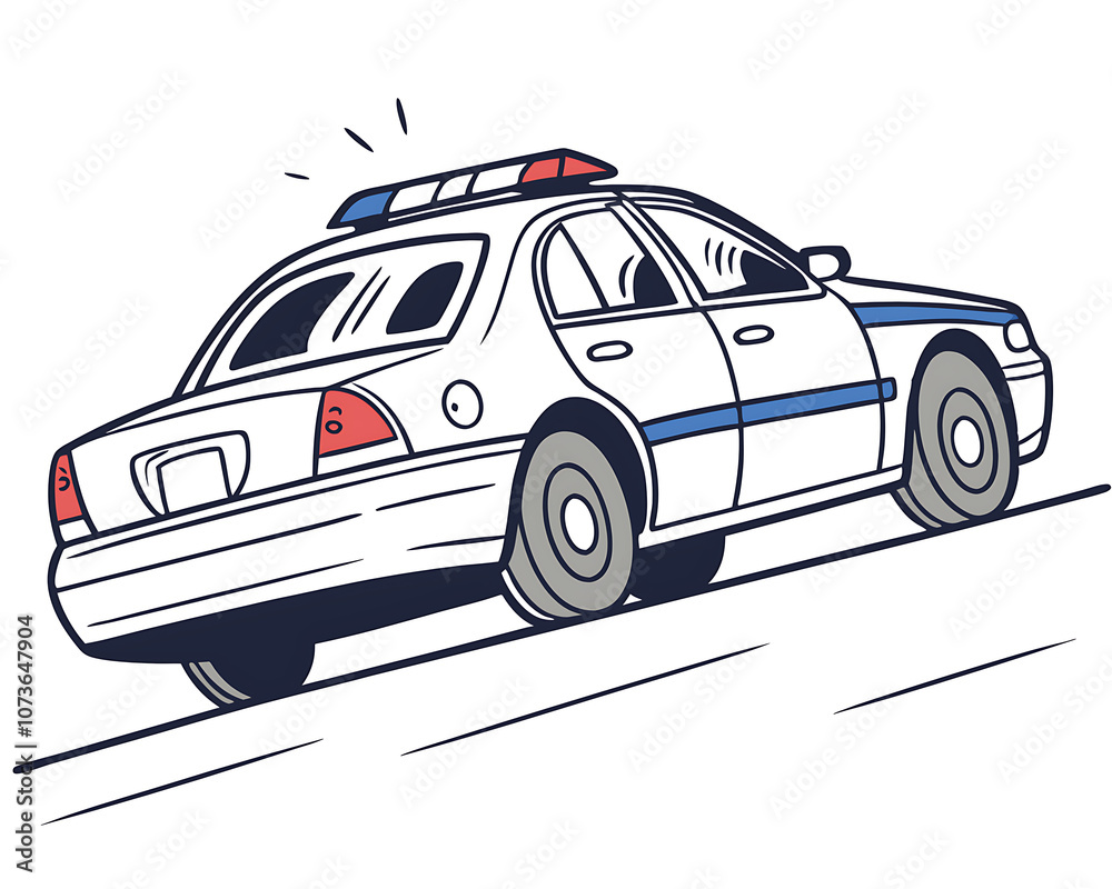 White police car vector illustration.