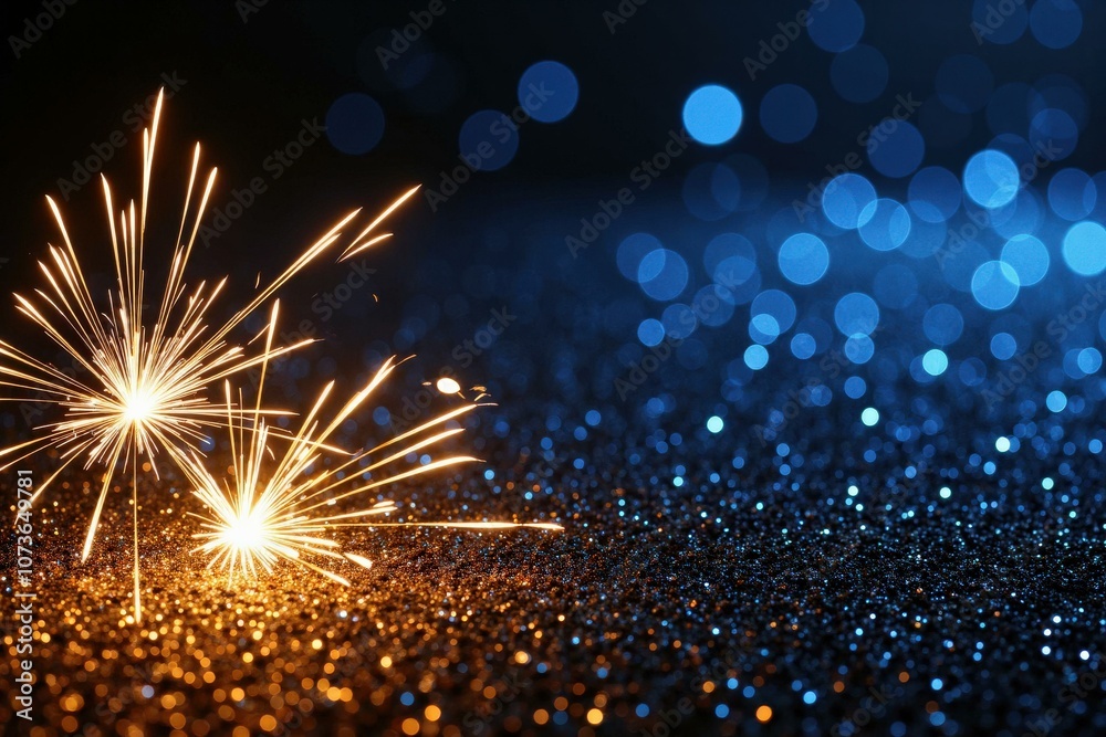 Obraz premium Celebrate New Year's Eve with Stunning Fireworks Display, Perfect for Greeting Cards and Invitations