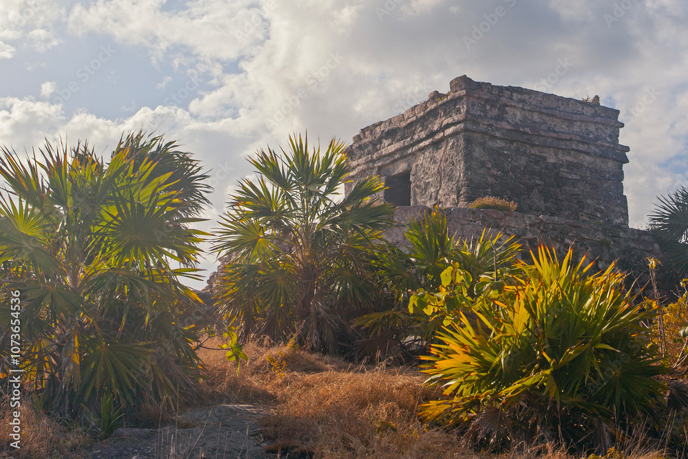 Ancient Tulum ruins near the Ocean on the Yucatan , Mexico Ancient Tulum ruins near the Ocean on the Yucatan , Mexico