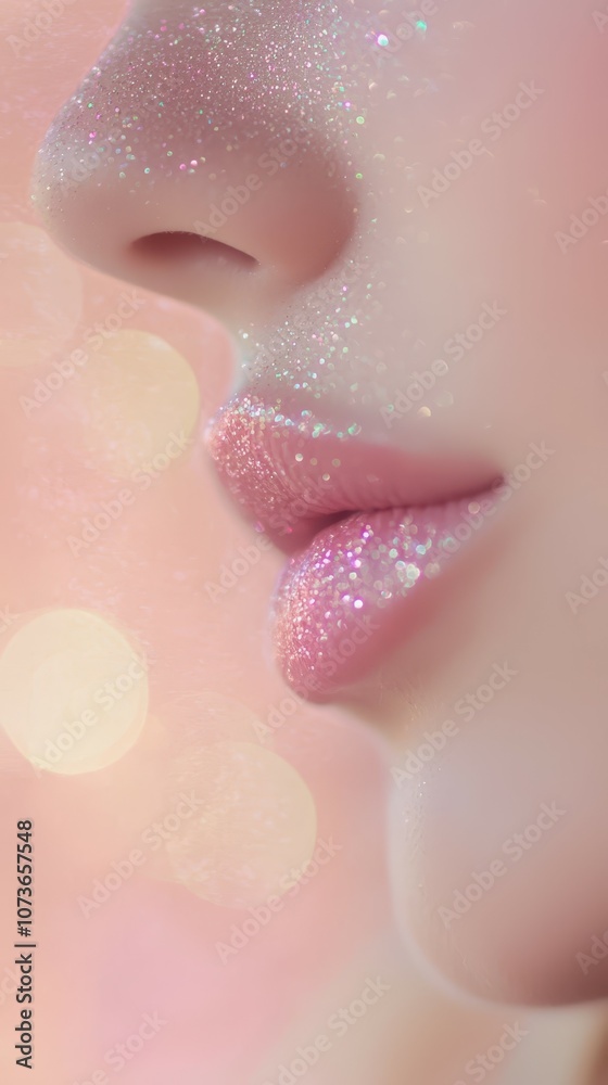 Experience the enchantment of pastel tones with closeup glitter bokeh magic Experience the enchantment of pastel tones with closeup glitter bokeh magic