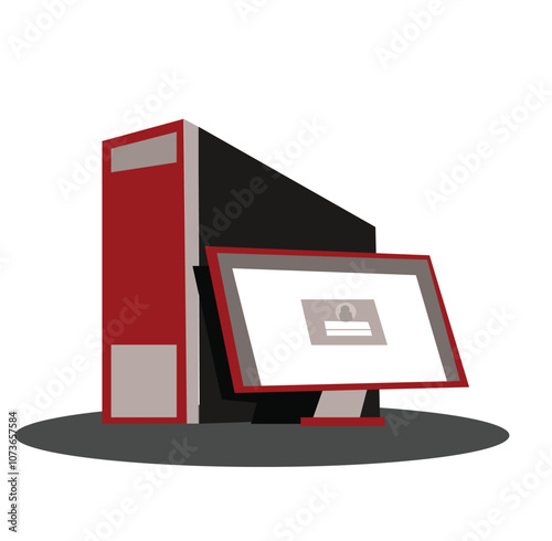 Computer desktop, pc icon.Desktop PC desktop computer CPU office 