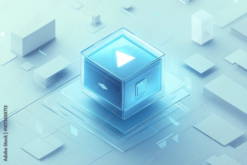 an isometric video player icon an isometric video player icon