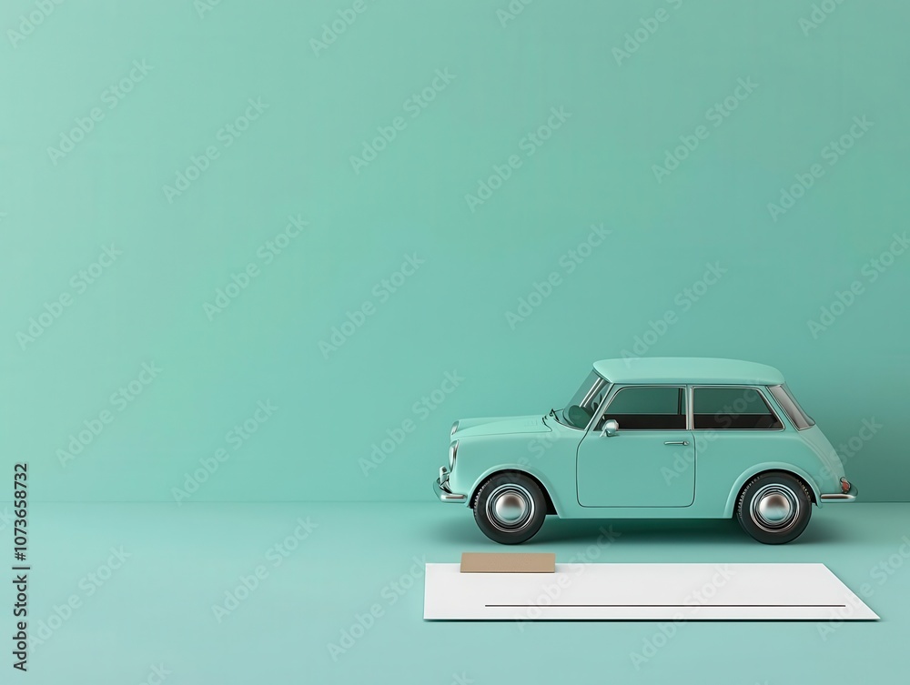 Car financing, approval stamp on car loan contract, 3D illustration Car financing, approval stamp on car loan contract, 3D illustration