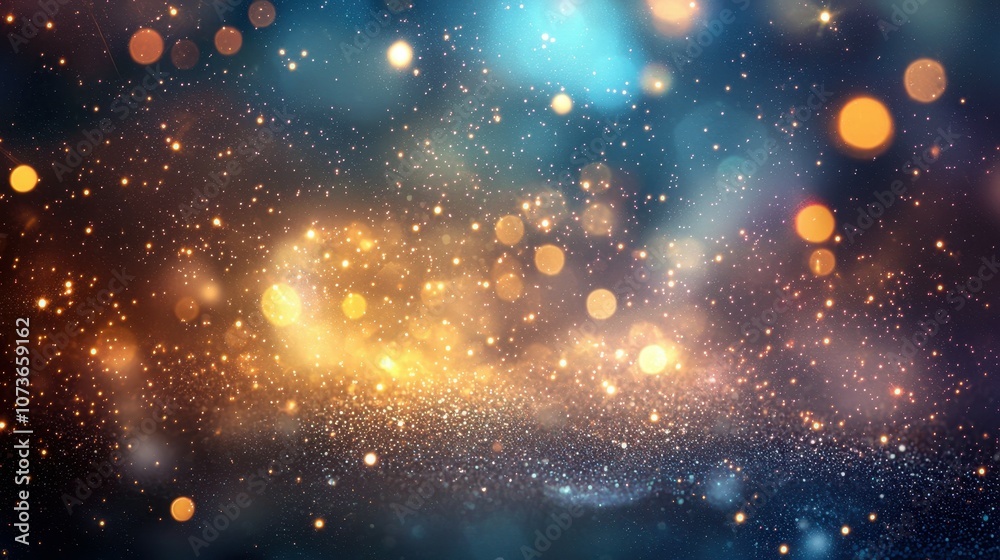 Obraz premium Experience the enchantment of blurry twinkling lights in a dreamy night sky