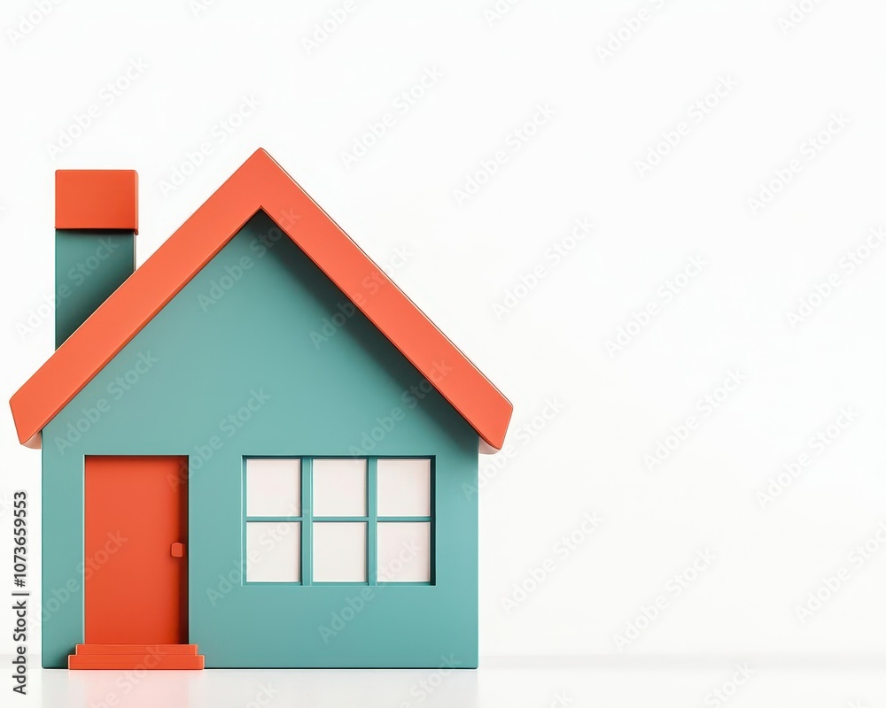 House purchase loan, financial approval and home model, 3D illustration House purchase loan, financial approval and home model, 3D illustration