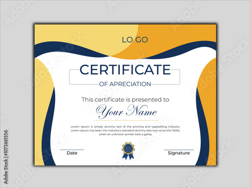 Modern Elegant Luxury Certificate Template Set. Flat design modern certificate template design. Abstract certificate design template. Corporate employee of the month certificate award template design.