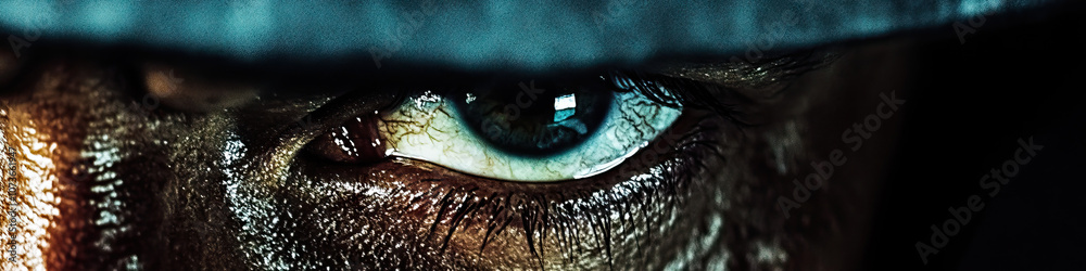 Fototapeta premium Eyeball Eye: A gritty close-up of a detective's intense gaze.