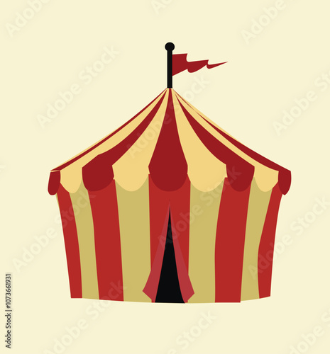 Circus tent icon. Funfair and carnival symbol.