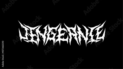 Vengeance, a bold jagged vector typography design with sharp edges, capturing raw power and dark intensity
