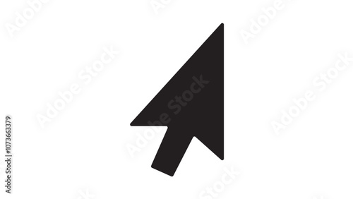 Free Download A black computer mouse cursor pointer icon stands out isolated on a white background for digital technology or web navigation projects. - GFXLoad