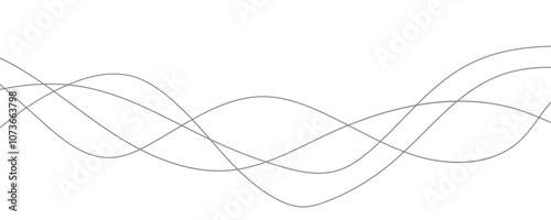 Line art abstract vector illustration. Wavy lines.