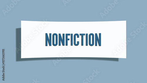 Nonfiction. A card isolated on blue background. photo