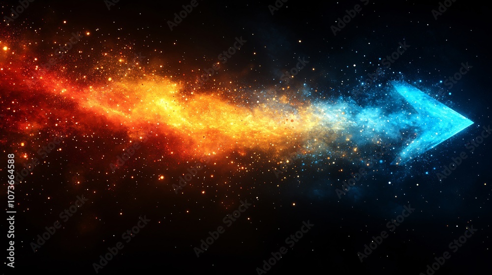 Fototapeta premium Colorful Dynamic Light Beams with Arrow Design