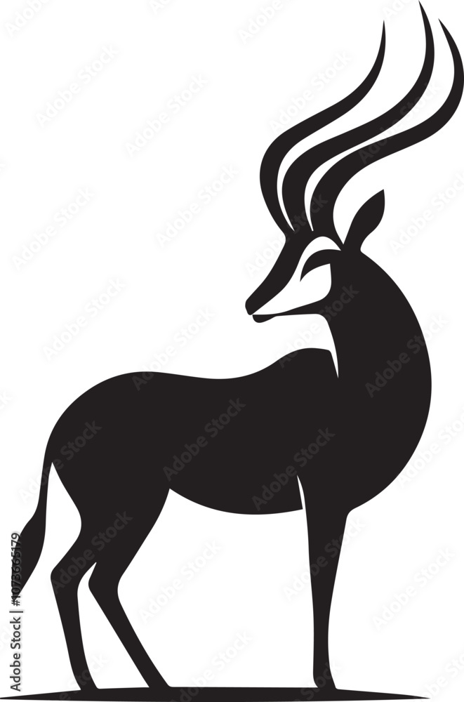 Obraz premium Minimalist antelope silhouette with a sharp design