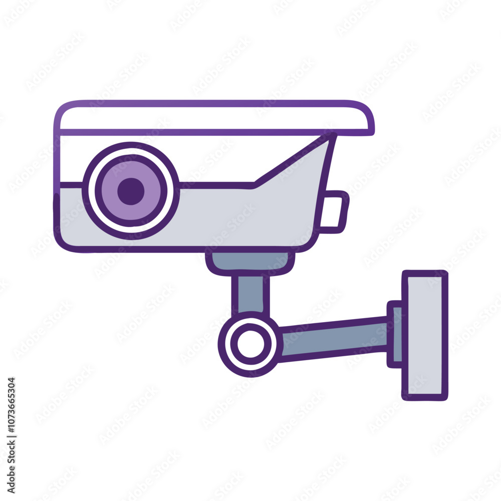 Security camera icon, Vector icon of a wall-mounted security camera, representing surveillance and monitoring equipment. Security camera icon, Vector icon of a wall-mounted security camera, representing surveillance and monitoring equipment.