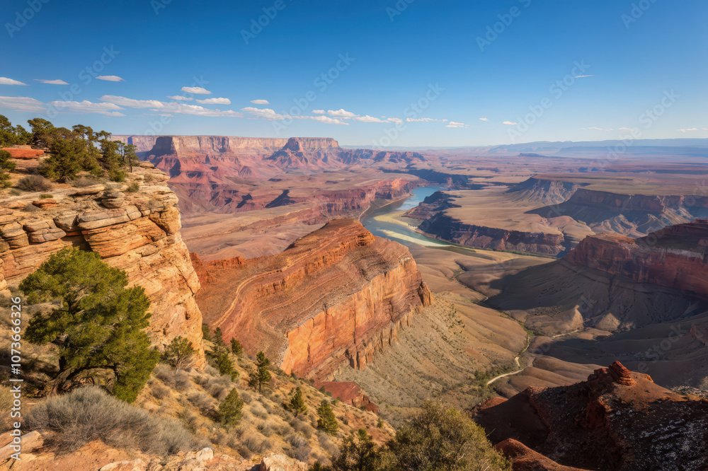 Grand Canyon South Rim View, Colorado River Grand Canyon South Rim View, Colorado River