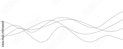 Line art abstract vector illustration. Wavy lines.