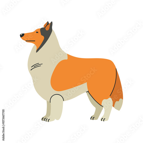 Rough collie icon clipart avatar logotype isolated illustration