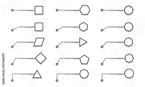 callouts titles or Callout labels set with different shape. vector illustration isolated on white background.
