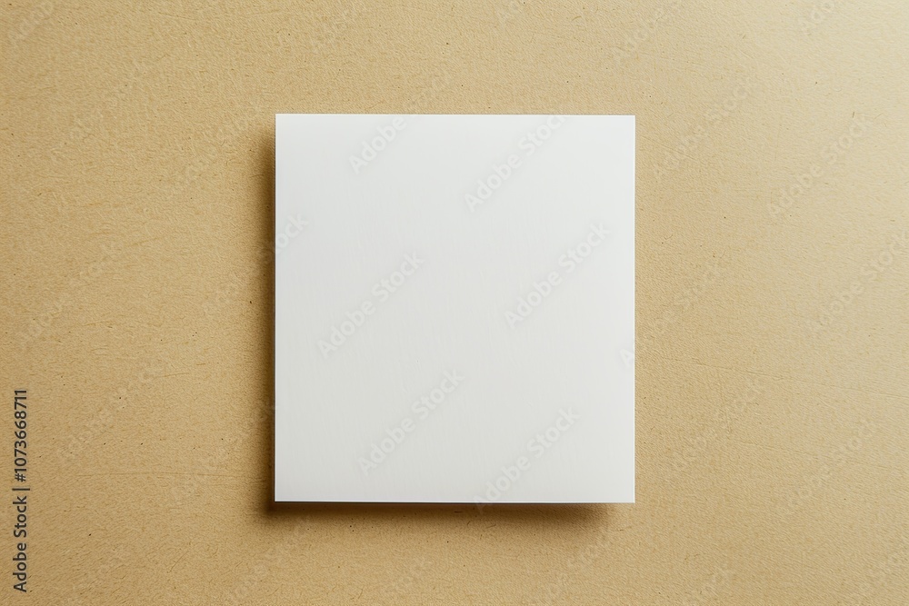 The photo shows a clean white rectangle placed vertically on a light beige textured background. The empty space is perfect for use as a mockup or template for design projects. Space for your text The photo shows a clean white rectangle placed vertically on a light beige textured background. The empty space is perfect for use as a mockup or template for design projects. Space for your text