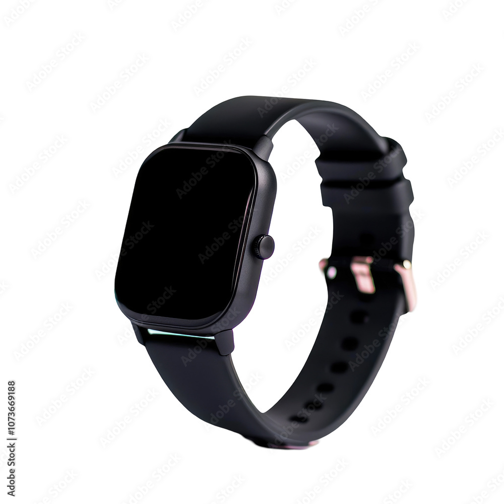 Modern Smartwatch with Minimalist Design on Isolated Background, Perfect for Fitness Tracking and Personal Use in Tech Industry and Lifestyle Photography