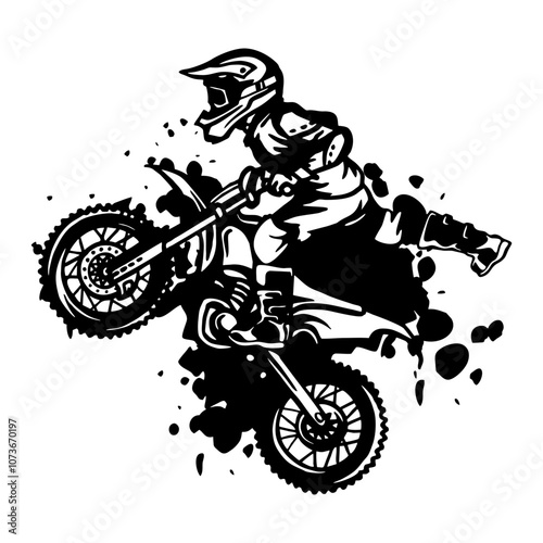 Motocross Racer, Enduro Motorcyclist - Motocross Racing - Dirt Bike Stencil Cut Files