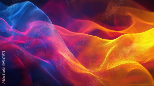 Abstract gradient backgrounds with soft waves rendered in Blender dreamlike installation colorful 169 ratio