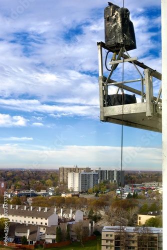 construction facade lift at height