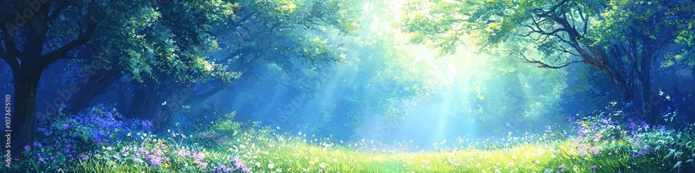 A beautiful dreamy landscape illustration. A beautiful dreamy landscape illustration.