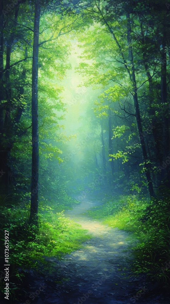 A beautiful dreamy landscape illustration. A beautiful dreamy landscape illustration.